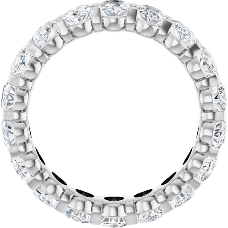 Platinum Oval Lab-Grown Diamond Low Profile Eternity Band - 5x3.5mm Stones - view 2