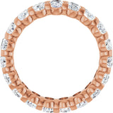 14K Gold Oval Natural Diamond Low Profile Eternity Band - 5x3.5mm Stones - Rose Gold - view 2