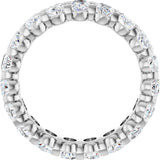 14K Gold Oval Lab-Grown Diamond Low Profile Eternity Band - 5x3.5mm Stones - White Gold - view 2