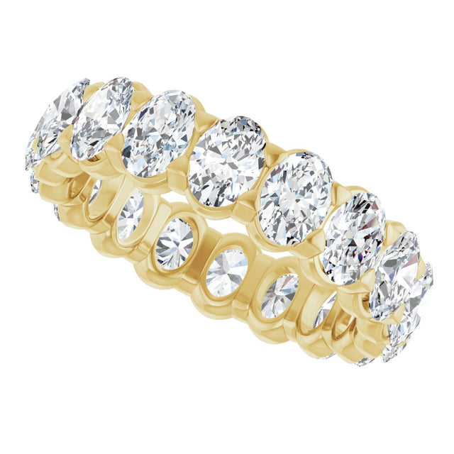 14K Gold Oval Lab-Grown Diamond Low Profile Eternity Band - 5x3.5mm Stones - Yellow Gold - view 5