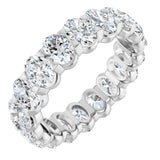 Platinum Oval Natural Diamond Low Profile Eternity Band - 5x3.5mm Stones