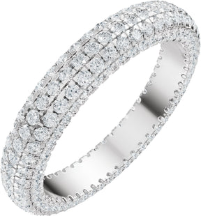 Platinum Round Natural Diamond Eternity Band - 1.1mm Stones