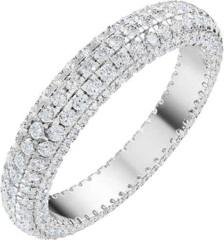 Platinum Round Lab-Grown Diamond Eternity Band - 1.1mm Stones