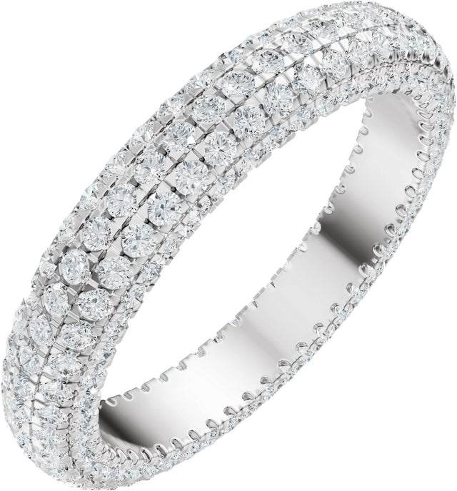 Platinum Round Lab-Grown Diamond Eternity Band - 1.1mm Stones