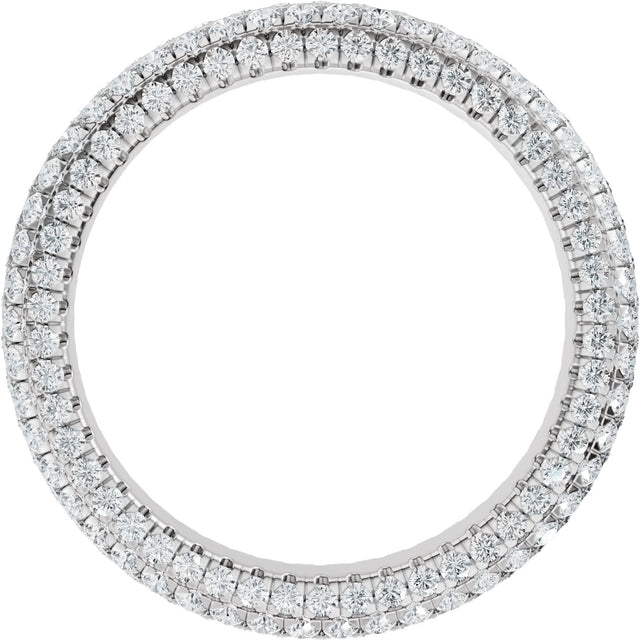 Platinum Round Lab-Grown Diamond Eternity Band - 1.1mm Stones - view 2