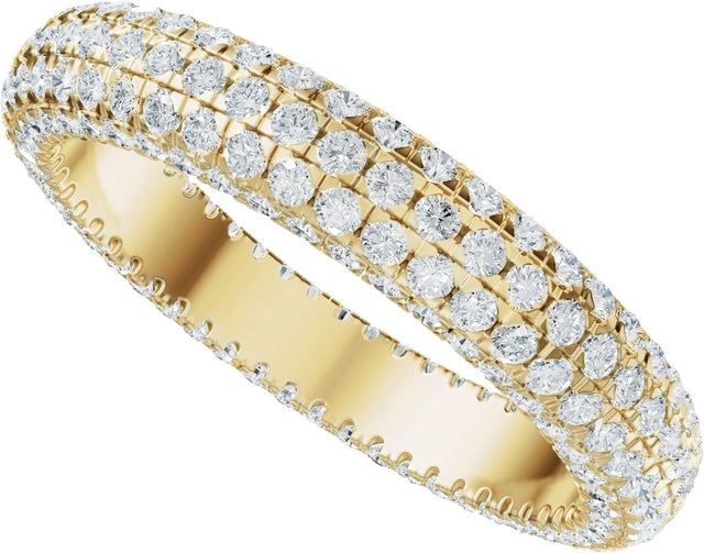 14K Gold Round Lab-Grown Diamond Eternity Band - 1.1mm Stones - Yellow Gold - view 5