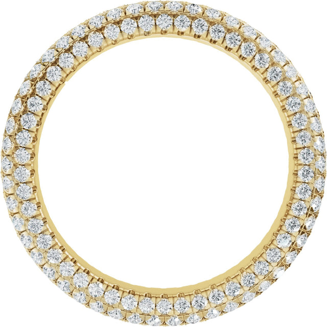 14K Gold Round Lab-Grown Diamond Eternity Band - 1.1mm Stones - Yellow Gold - view 2
