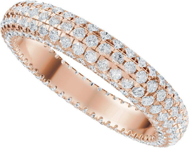 14K Gold Round Lab-Grown Diamond Eternity Band - 1.1mm Stones - Rose Gold - view 5