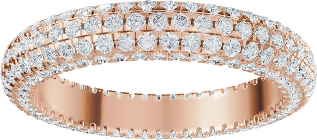 14K Gold Round Lab-Grown Diamond Eternity Band - 1.1mm Stones - Rose Gold - view 3