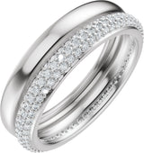 Platinum Round Natural Diamond Pavé-Style Eternity Band - .9mm Stones