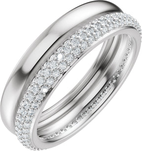 Platinum Round Lab-Grown Diamond Pavé-Style Eternity Band - .9mm Stones