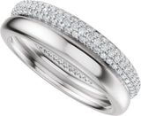 14K Gold Round Natural Diamond Pavé-Style Eternity Band - .9mm Stones - White Gold - view 5