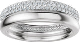 14K Gold Round Natural Diamond Pavé-Style Eternity Band - .9mm Stones - White Gold - view 3