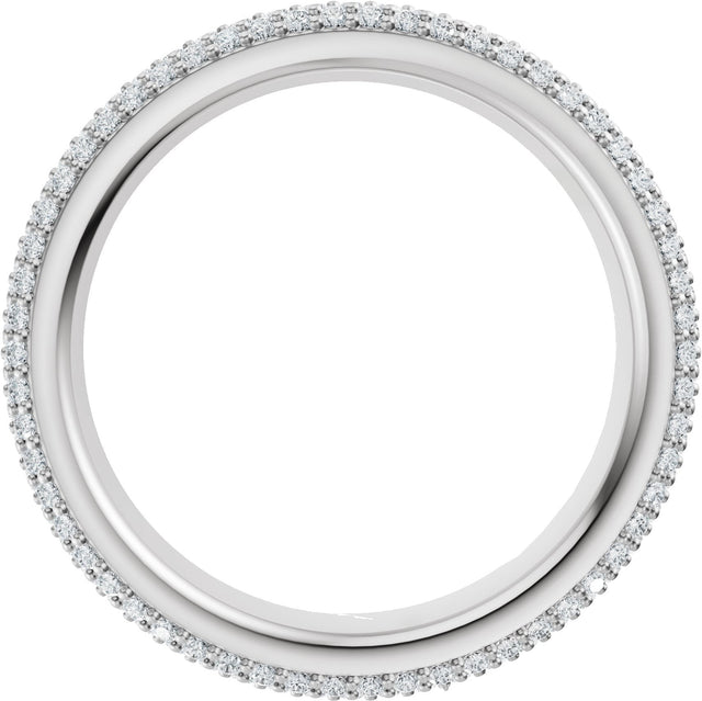 14K Gold Round Lab-Grown Diamond Pavé-Style Eternity Band - .9mm Stones - White Gold - view 2