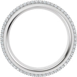 Platinum Round Lab-Grown Diamond Pavé-Style Eternity Band - .9mm Stones - view 2