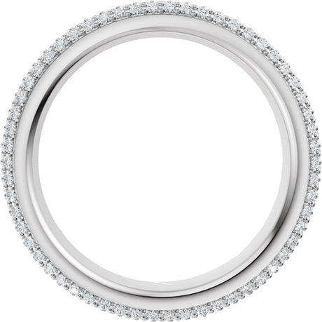 Platinum Round Natural Diamond Pavé-Style Eternity Band - .9mm Stones - view 2