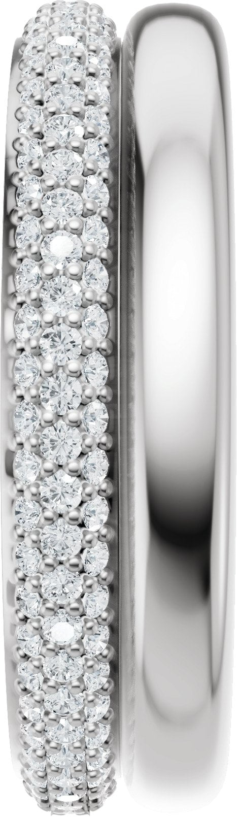 14K Gold Round Natural Diamond Pavé-Style Eternity Band - .9mm Stones - White Gold - view 4