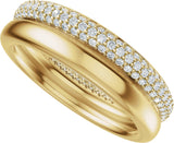 14K Gold Round Natural Diamond Pavé-Style Eternity Band - .9mm Stones - Yellow Gold - view 5