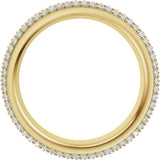 14K Gold Round Lab-Grown Diamond Pavé-Style Eternity Band - .9mm Stones - Yellow Gold - view 2