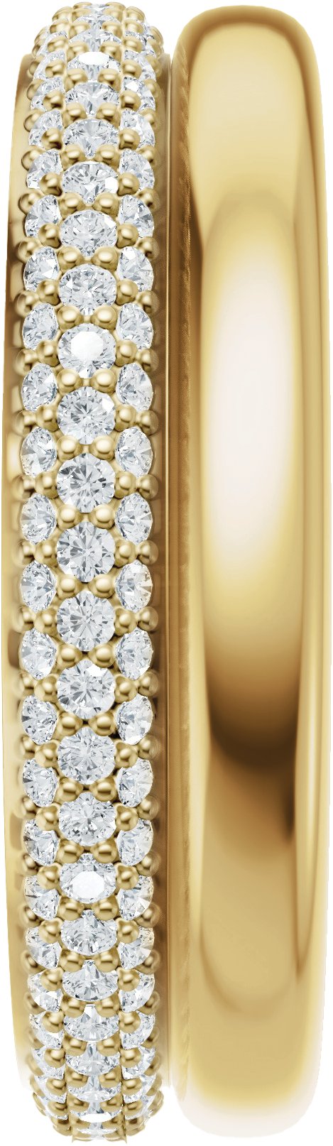 14K Gold Round Lab-Grown Diamond Pavé-Style Eternity Band - .9mm Stones - Yellow Gold - view 4
