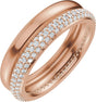 14K Gold Round Lab-Grown Diamond Pavé-Style Eternity Band - .9mm Stones - Rose Gold