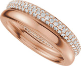 14K Gold Round Lab-Grown Diamond Pavé-Style Eternity Band - .9mm Stones - Rose Gold - view 5