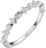 14K Gold Marquise Lab-Grown Diamond Anniversary Band – 1/4 CTW (Style 689631) - White Gold