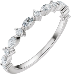 Platinum Marquise Natural Diamond Anniversary Band – 1/4 CTW (Style 689631)