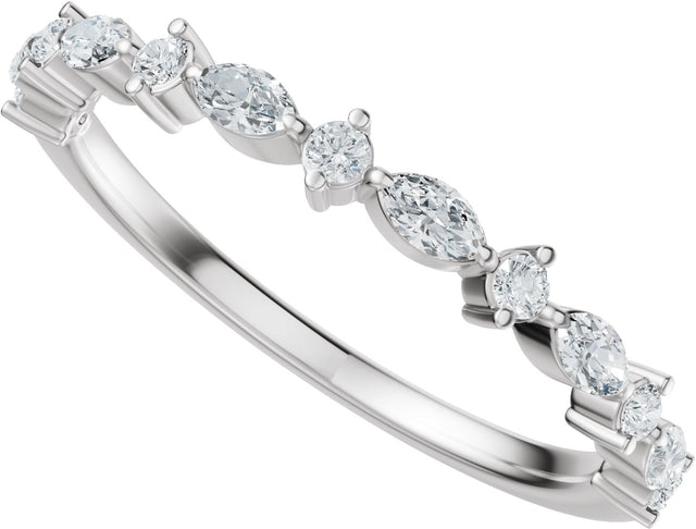 Platinum Marquise Natural Diamond Anniversary Band – 1/4 CTW (Style 689631) - view 5