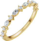 14K Gold Marquise Lab-Grown Diamond Anniversary Band – 1/4 CTW (Style 689631) - Yellow Gold