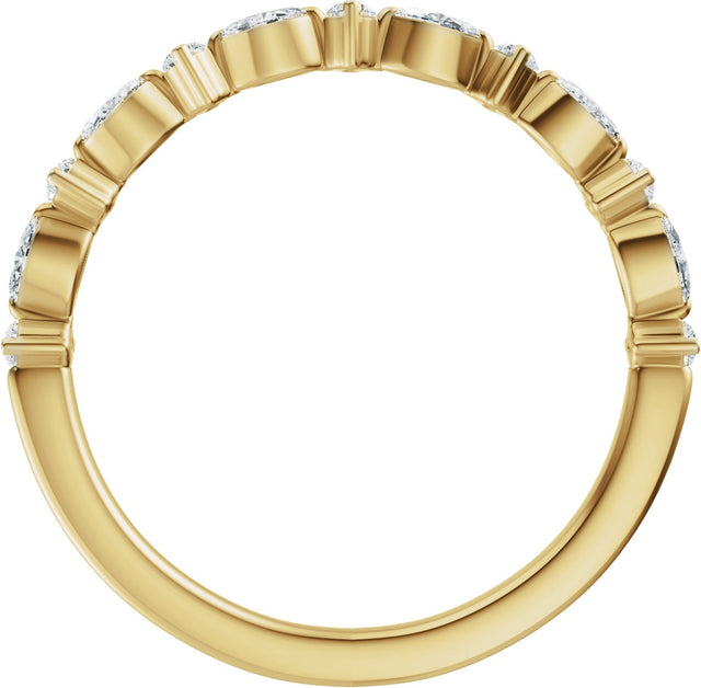 14K Gold Marquise Natural Diamond Anniversary Band – 1/4 CTW (Style 689631) - Yellow Gold - view 2