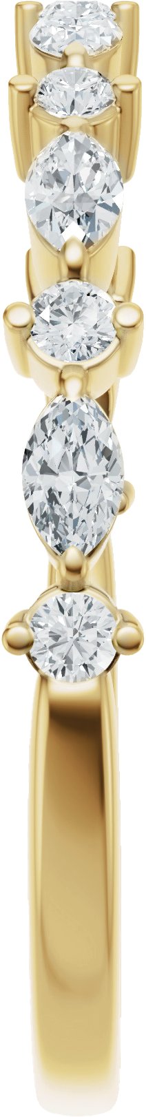 14K Gold Marquise Natural Diamond Anniversary Band – 1/4 CTW (Style 689631) - Yellow Gold - view 4
