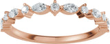 14K Gold Marquise Natural Diamond Anniversary Band – 1/4 CTW (Style 689631) - Rose Gold - view 3