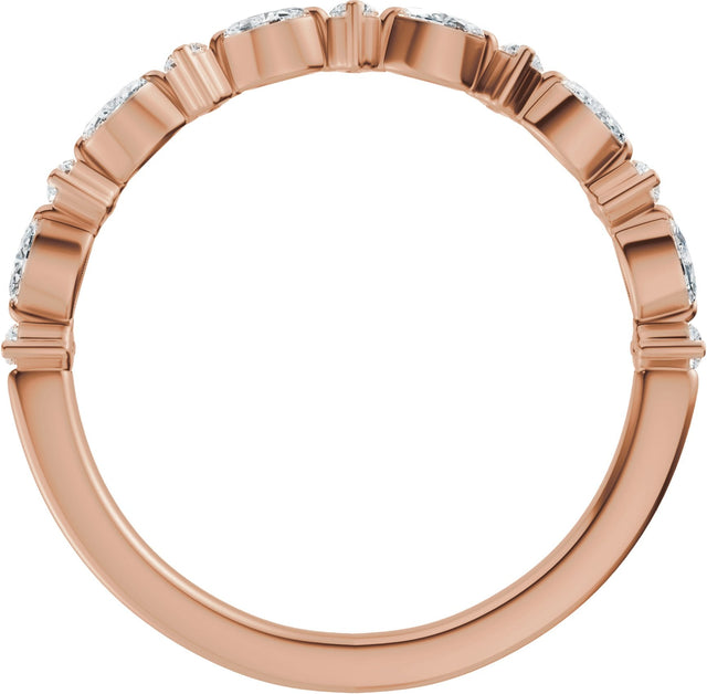 14K Gold Marquise Lab-Grown Diamond Anniversary Band – 1/4 CTW (Style 689631) - Rose Gold - view 2