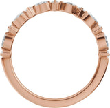 14K Gold Marquise Natural Diamond Anniversary Band – 1/4 CTW (Style 689631) - Rose Gold - view 2