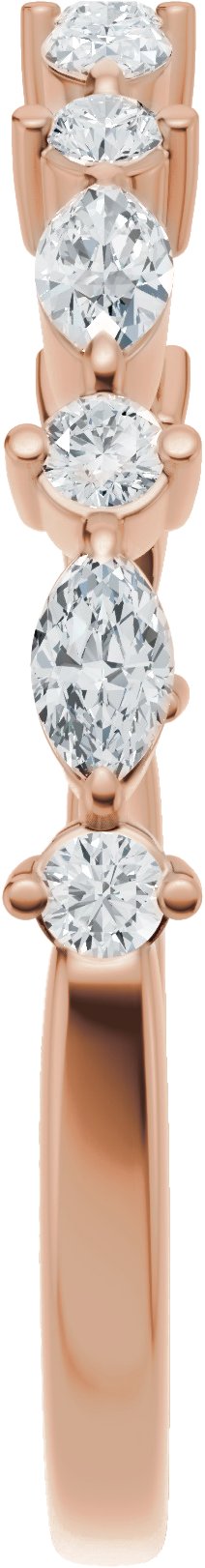 14K Gold Marquise Natural Diamond Anniversary Band – 1/4 CTW (Style 689631) - Rose Gold - view 4