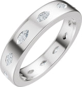 Platinum Marquise Lab-Grown Diamond Eternity Band – 3.5x1.7 mm Stones