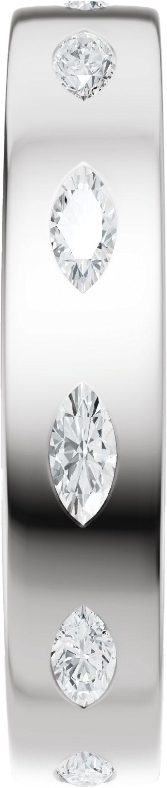 Platinum Marquise Lab-Grown Diamond Eternity Band – 3.5x1.7 mm Stones - view 4