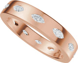 14K Gold Marquise Lab-Grown Diamond Eternity Band – 3.5x1.7 mm Stones - Rose Gold - view 5