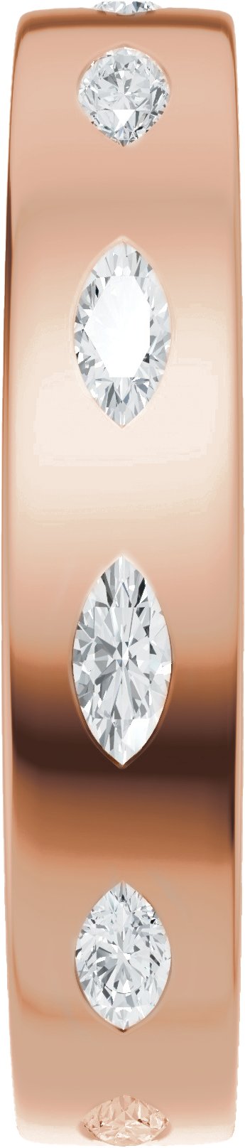 14K Gold Marquise Lab-Grown Diamond Eternity Band – 3.5x1.7 mm Stones - Rose Gold - view 4