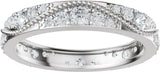 Platinum Round Natural Diamond Eternity Band – 2.3 mm Stones - view 3