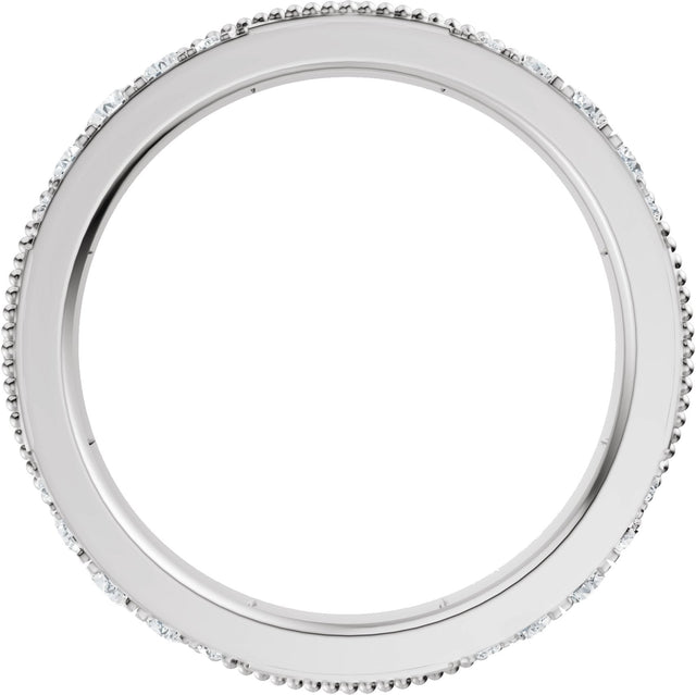 Platinum Round Natural Diamond Eternity Band – 2.3 mm Stones - view 2