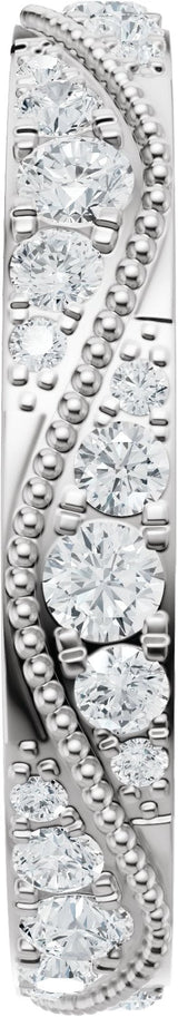 Platinum Round Natural Diamond Eternity Band – 2.3 mm Stones - view 4