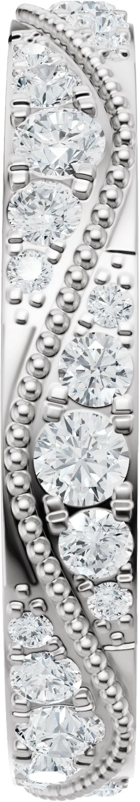 Platinum Round Natural Diamond Eternity Band – 2.3 mm Stones - view 4