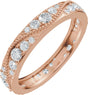 14K Gold Round Lab-Grown Diamond Eternity Band – 2.3 mm Stones - Rose Gold