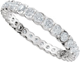 14K Gold Round Natural Diamond Eternity Band – 2 mm Stones (9/10–1 1/8 CTW) - White Gold - view 5