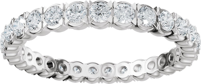 14K Gold Round Lab-Grown Diamond Eternity Band – 2 mm Stones (9/10–1 1/8 CTW) - White Gold - view 3