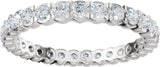 14K Gold Round Natural Diamond Eternity Band – 2 mm Stones (9/10–1 1/8 CTW) - White Gold - view 3