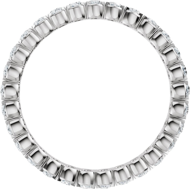14K Gold Round Lab-Grown Diamond Eternity Band – 2 mm Stones (9/10–1 1/8 CTW) - White Gold - view 2