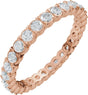 14K Gold Round Lab-Grown Diamond Eternity Band – 2 mm Stones (9/10–1 1/8 CTW) - Rose Gold
